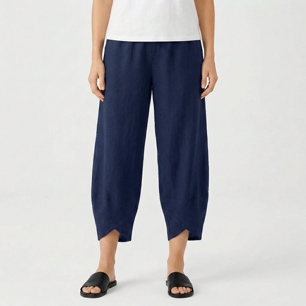 Lucia | Pantalón Culotte Mujer Con Bajo Asimétrico Y Corte Holgado | Casual