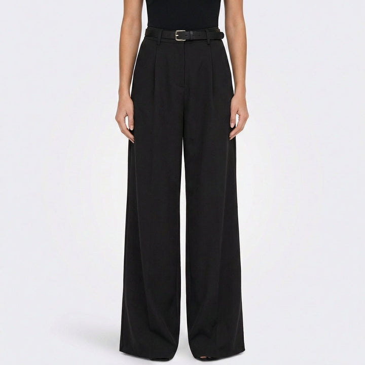 Lucia | Pantalón De Vestir Mujer Con Talle Alto Y Pernera Ancha | Elegante