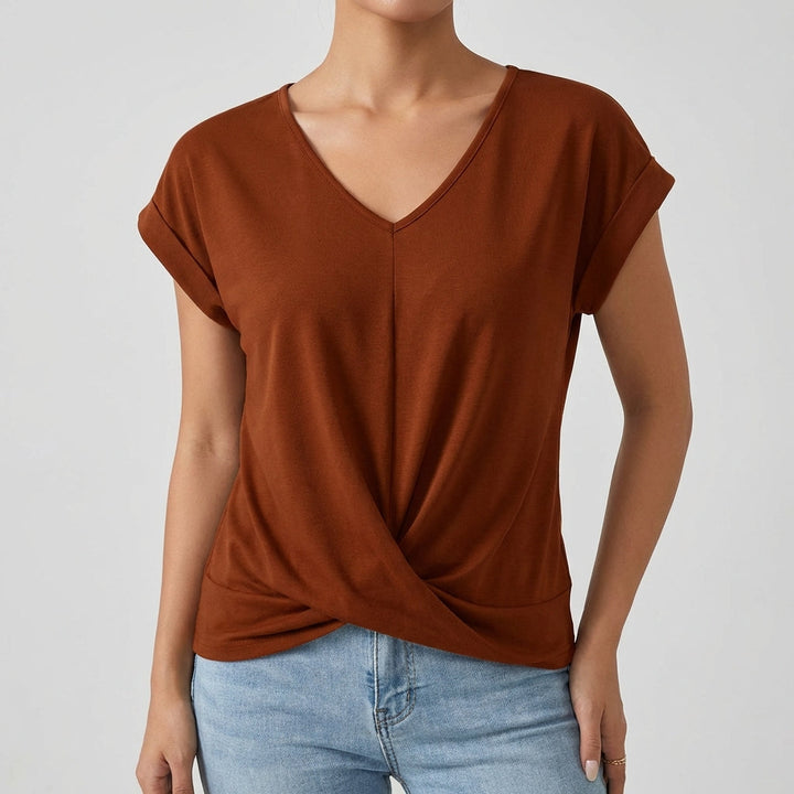 Luna | Camiseta Mujer Con Escote En V Y Manga Caída | Casual
