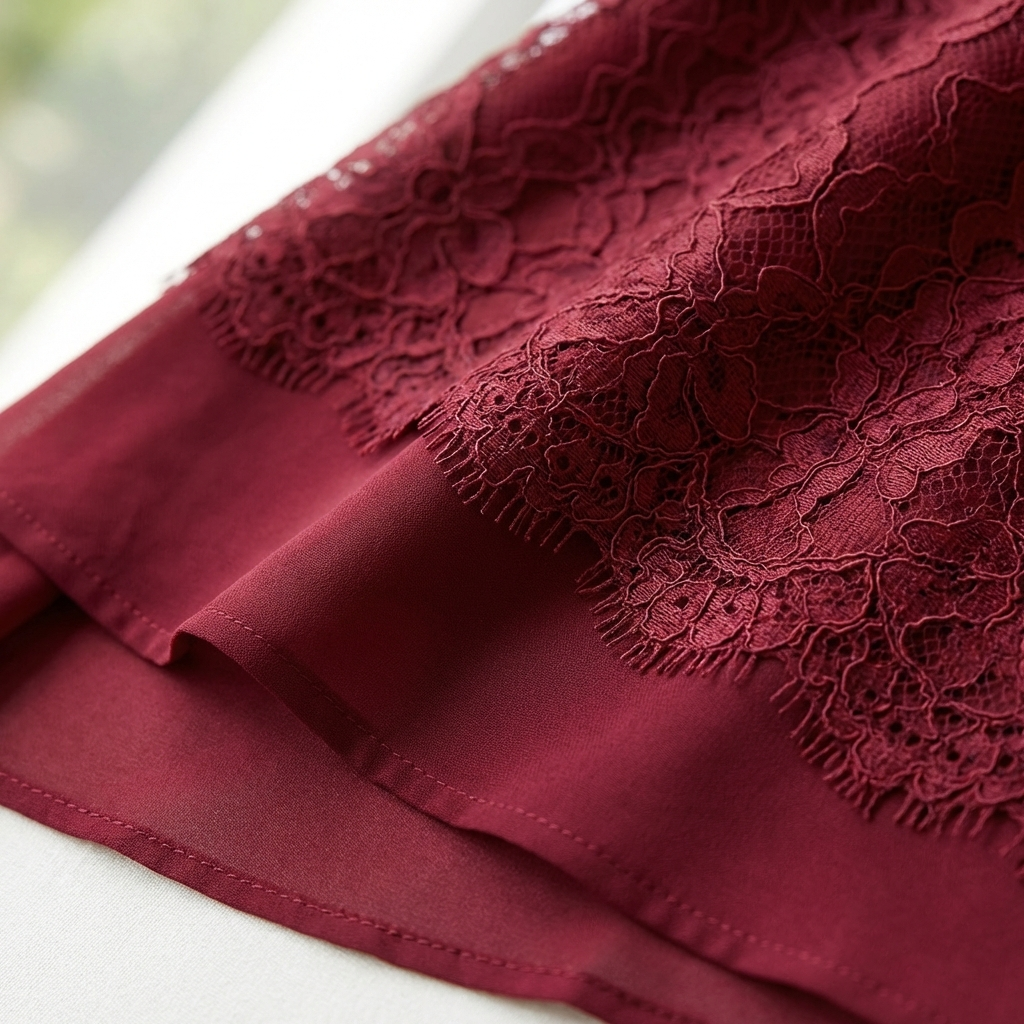 Luna | Mujer Vestido A-Line Con Encaje Bordado Y Bajo Asimétrico | Elegante