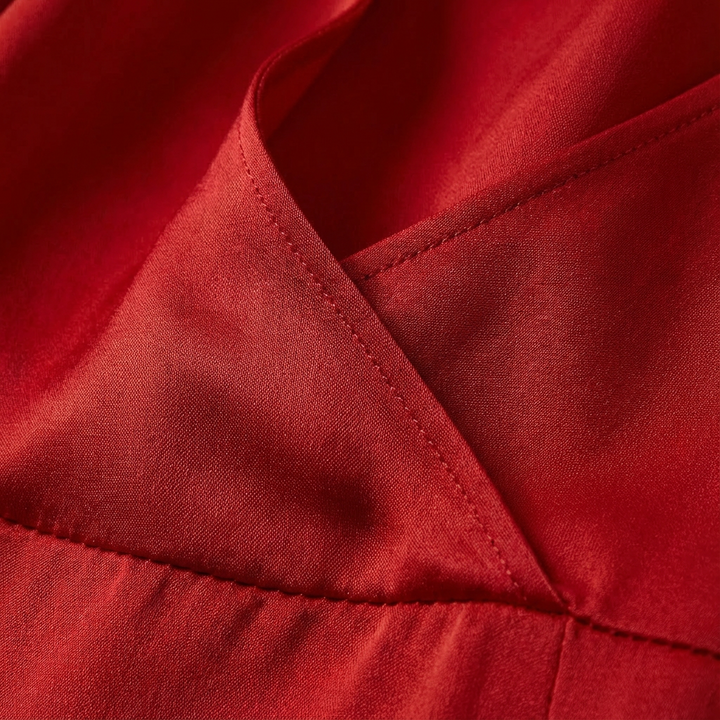 Luna | Mujer Vestido Maxi Con Escote Drapeado Y Abertura Lateral | Sensual
