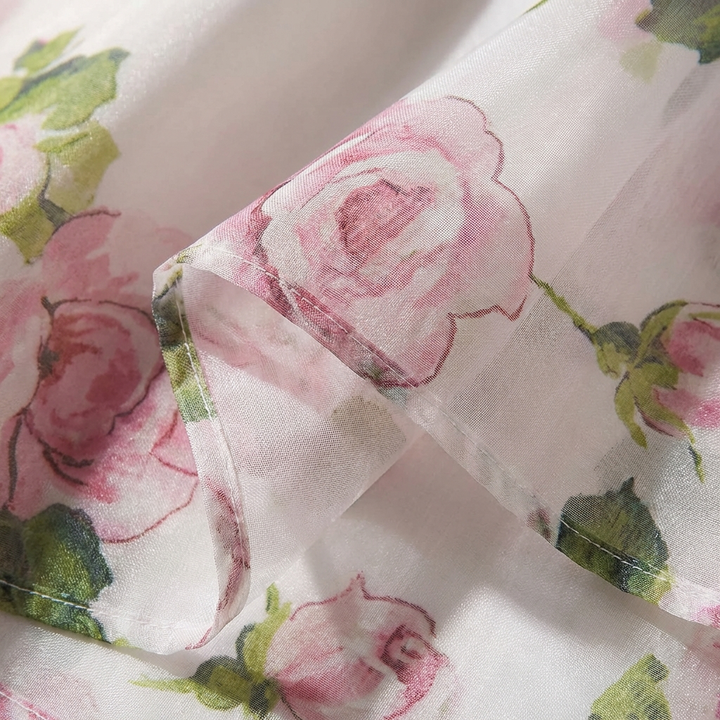 Luna | Mujer Vestido Midi Con Estampado Floral Y Tirantes Finos | Romántico