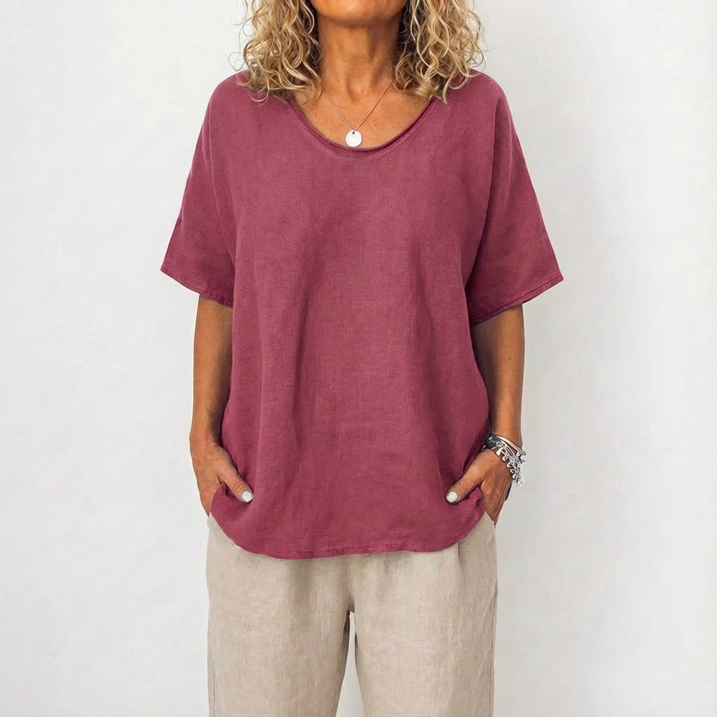 Luna | Túnica Mujer Con Cuello Redondo Y Corte Amplio | Casual