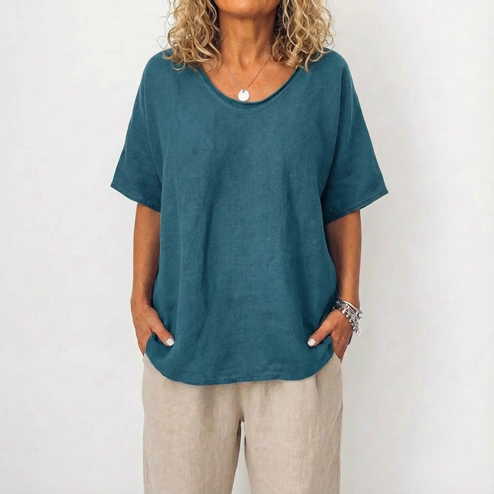 Luna | Túnica Mujer Con Cuello Redondo Y Corte Amplio | Casual