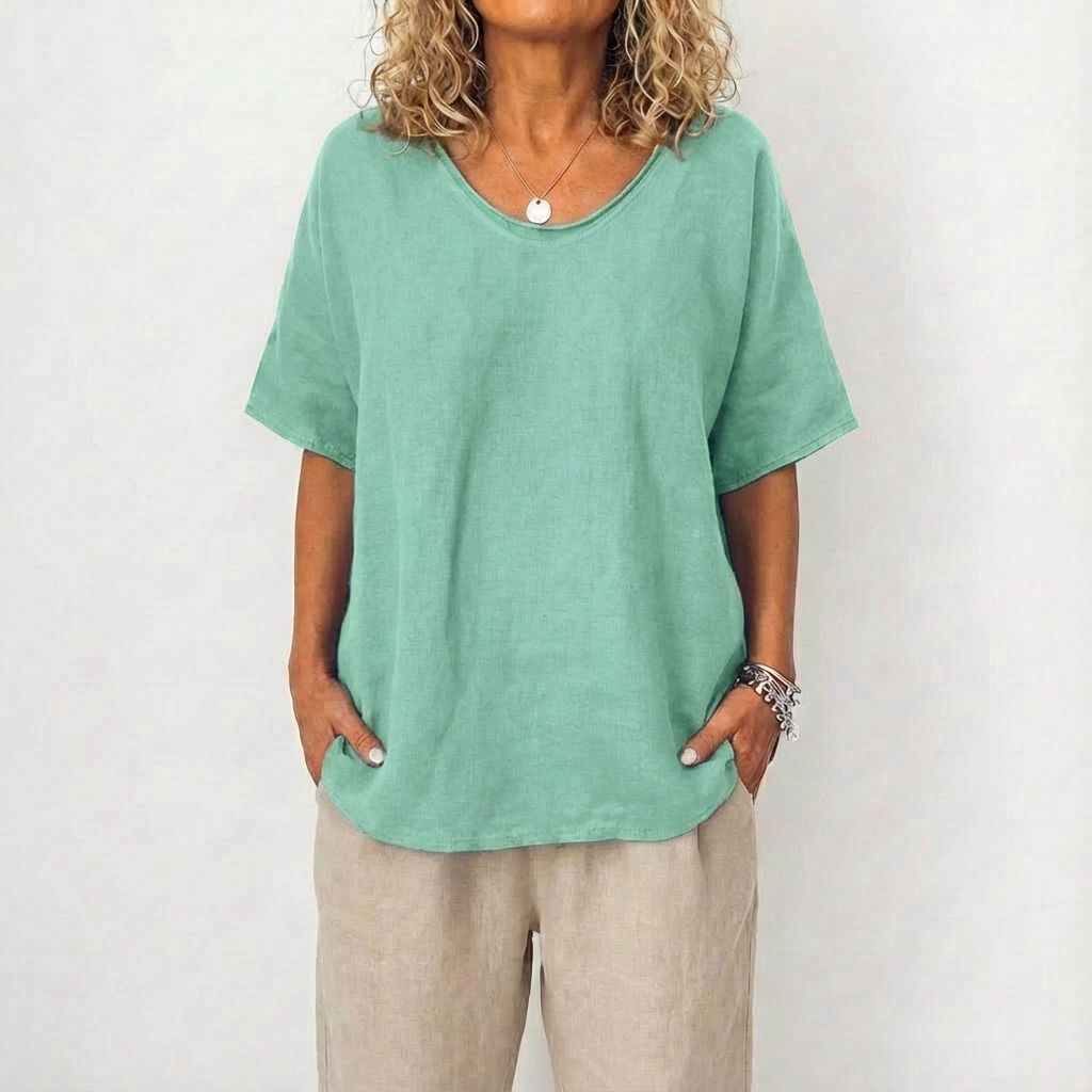 Luna | Túnica Mujer Con Cuello Redondo Y Corte Amplio | Casual