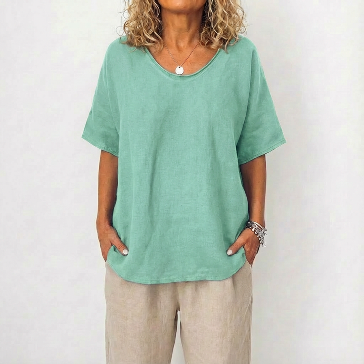 Luna | Túnica Mujer Con Cuello Redondo Y Corte Amplio | Casual