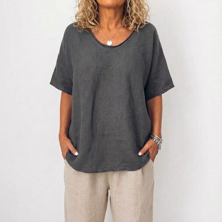 Luna | Túnica Mujer Con Cuello Redondo Y Corte Amplio | Casual