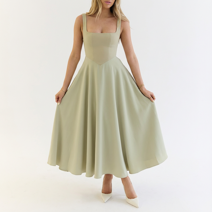 Mandy | Vestido midi acampanado sin mangas para mujer