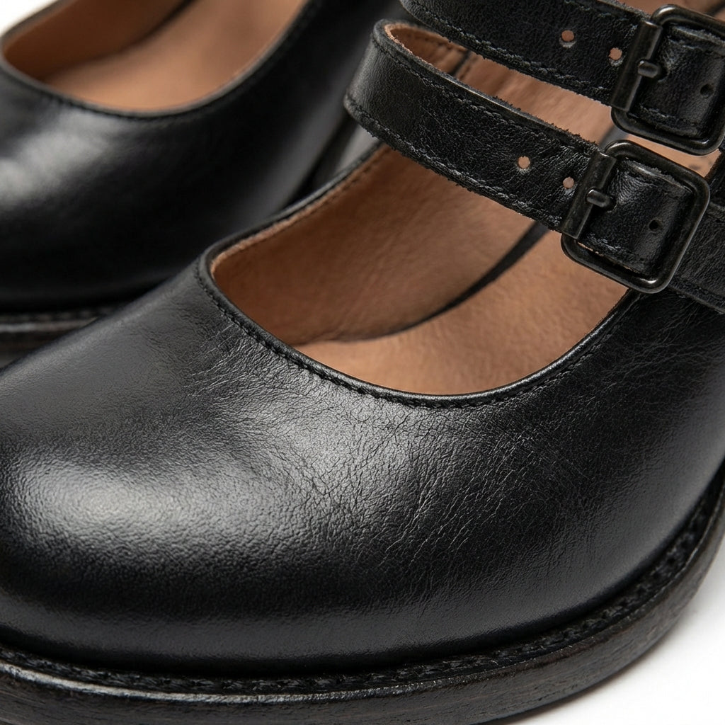 Marisol | Mujer Zapatos Tacón Ancho con Hebillas