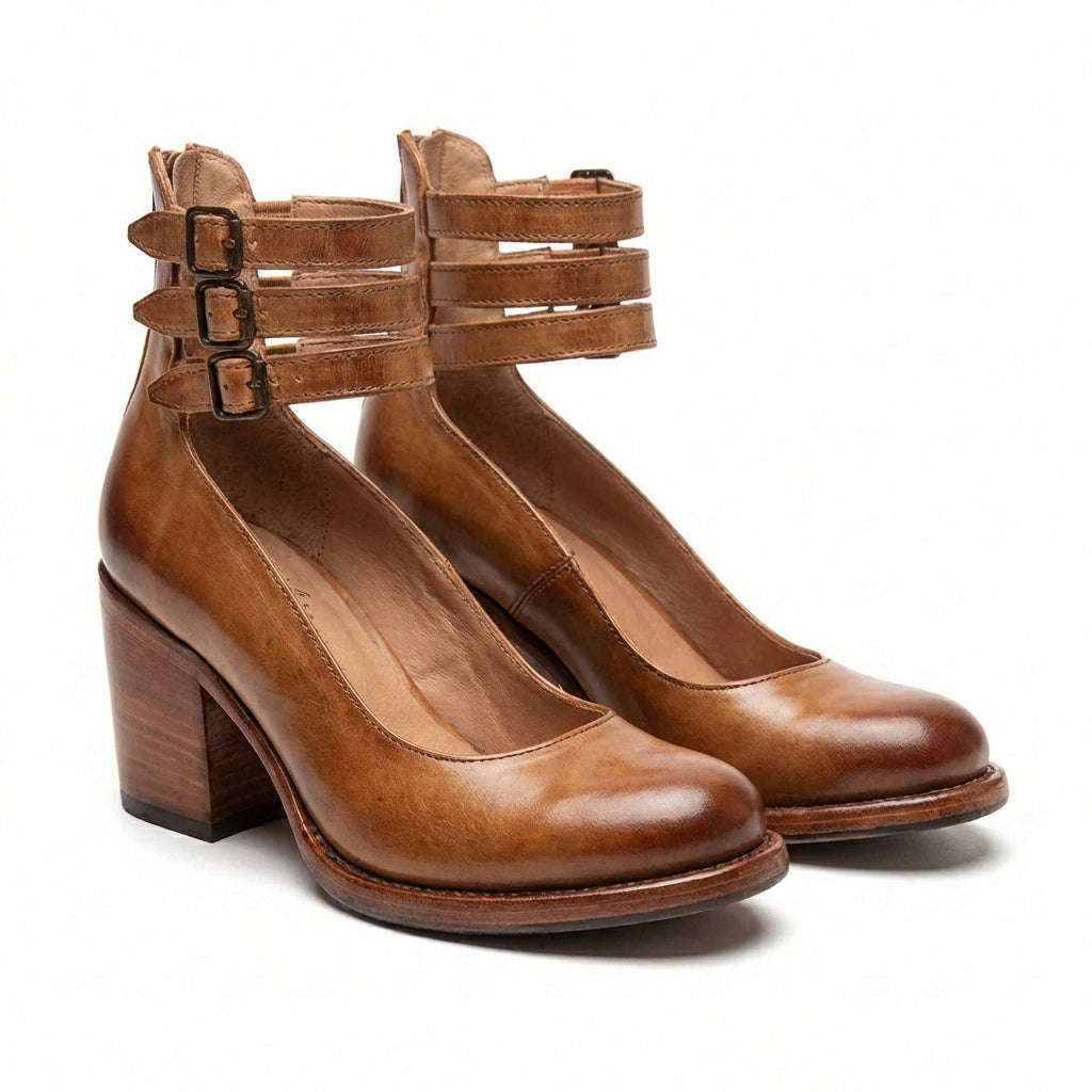 Marisol | Mujer Zapatos Tacón Ancho con Hebillas
