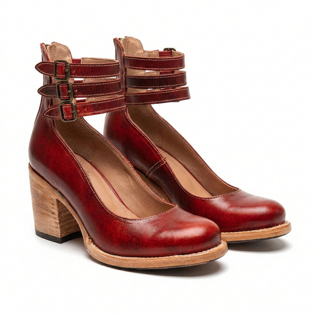 Marisol | Mujer Zapatos Tacón Ancho con Hebillas