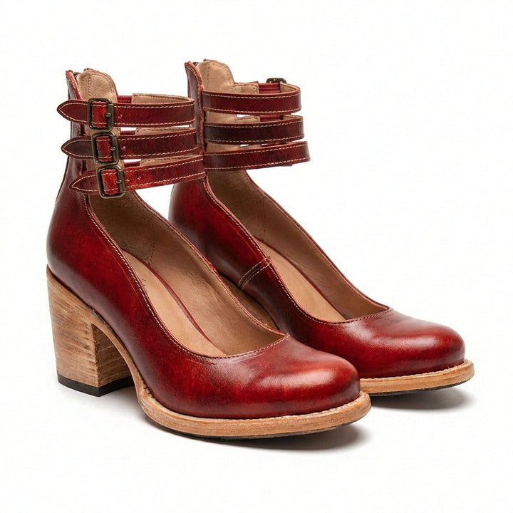 Marisol | Mujer Zapatos Tacón Ancho con Hebillas
