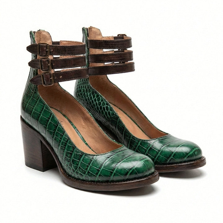 Marisol | Mujer Zapatos Tacón Ancho con Hebillas