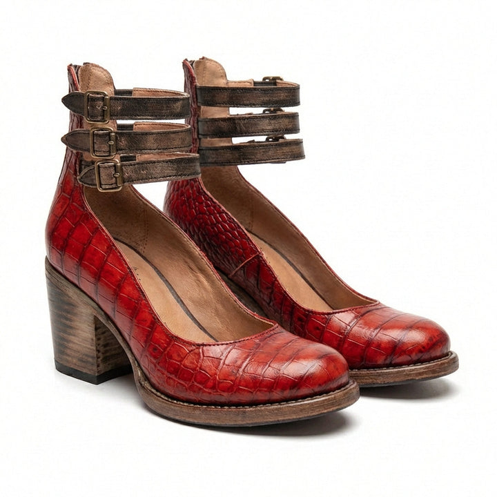 Marisol | Mujer Zapatos Tacón Ancho con Hebillas