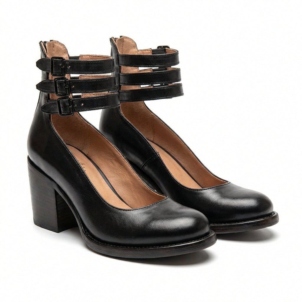 Marisol | Mujer Zapatos Tacón Ancho con Hebillas