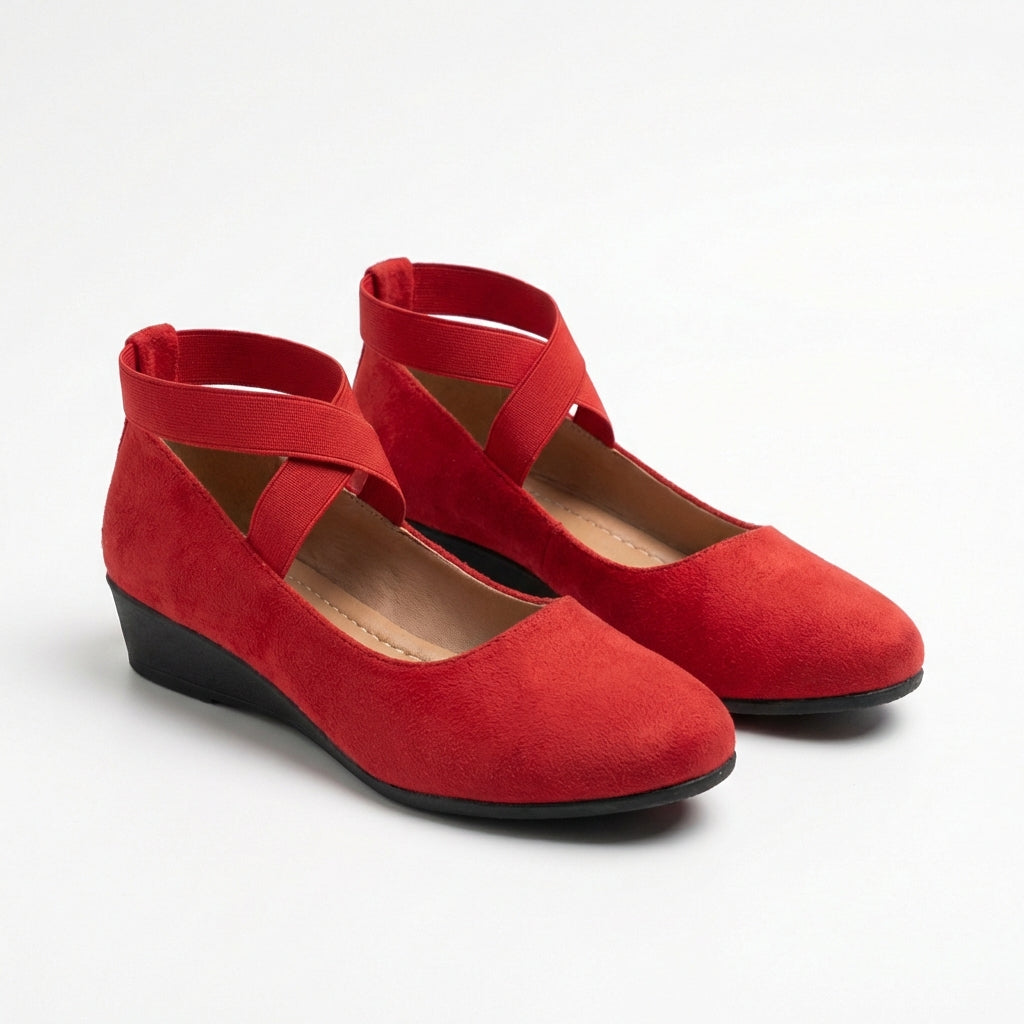 Marisol | Zapatos Cuña Baja con Tiras Cruzadas Mujer