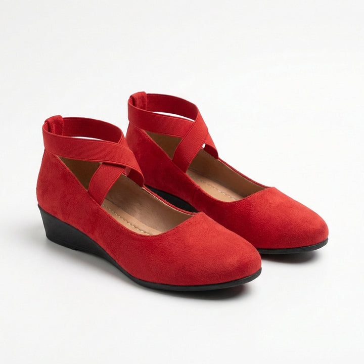 Marisol | Zapatos Cuña Baja con Tiras Cruzadas Mujer