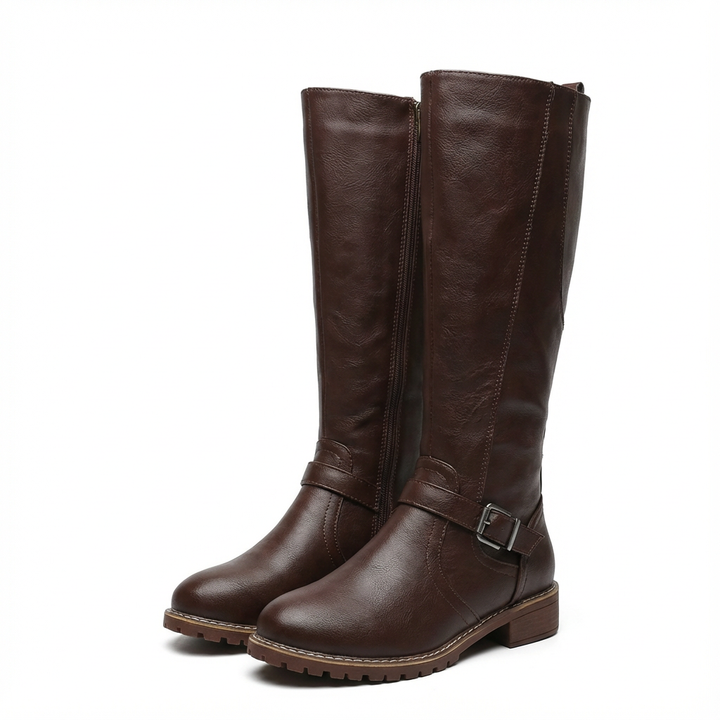 Monica | Botas altas de mujer hasta la rodilla con tacón de bloque