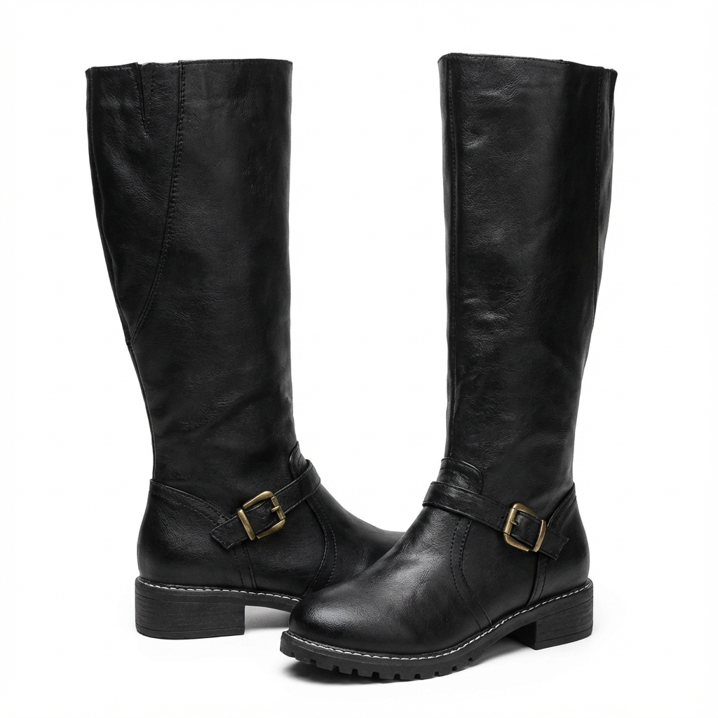 Monica | Botas altas de mujer hasta la rodilla con tacón de bloque