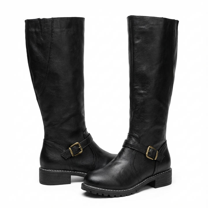Monica | Botas altas de mujer hasta la rodilla con tacón de bloque