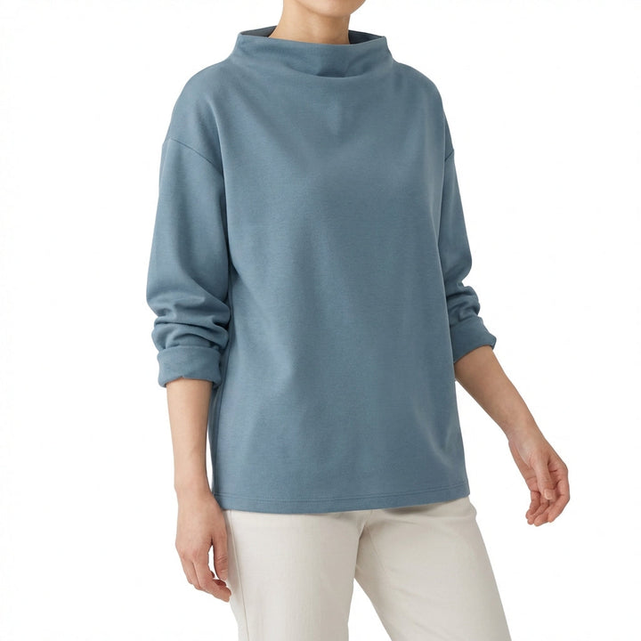 Olimpia | Blusa Cuello Alto Manga Murciélago Mujer
