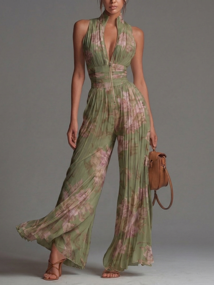 Ariane | Combinaison fluide en chiffon plissé