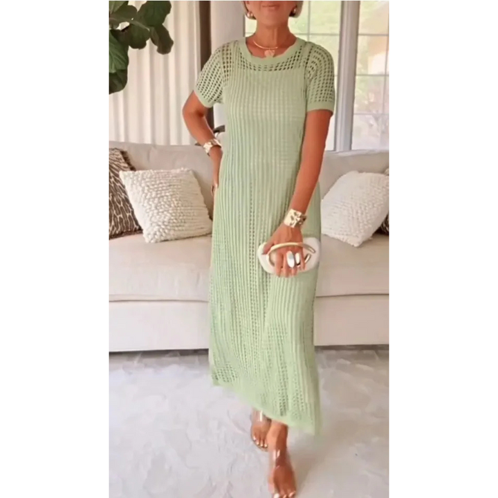 Béatrice | Robe longue ajourée avec doublure