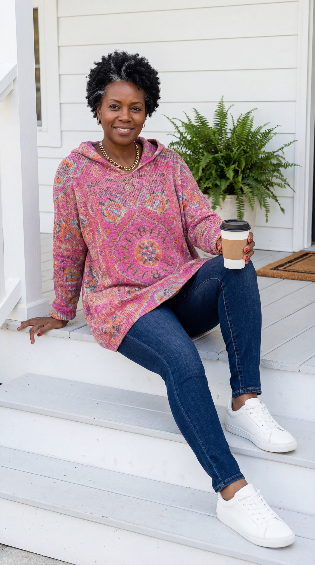 Seraphina Retro Hooded Knit Tunic