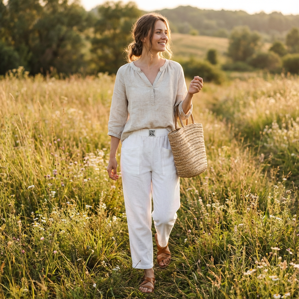 Rea | Pantalones Rectos de Cintura Elástica para Mujer
