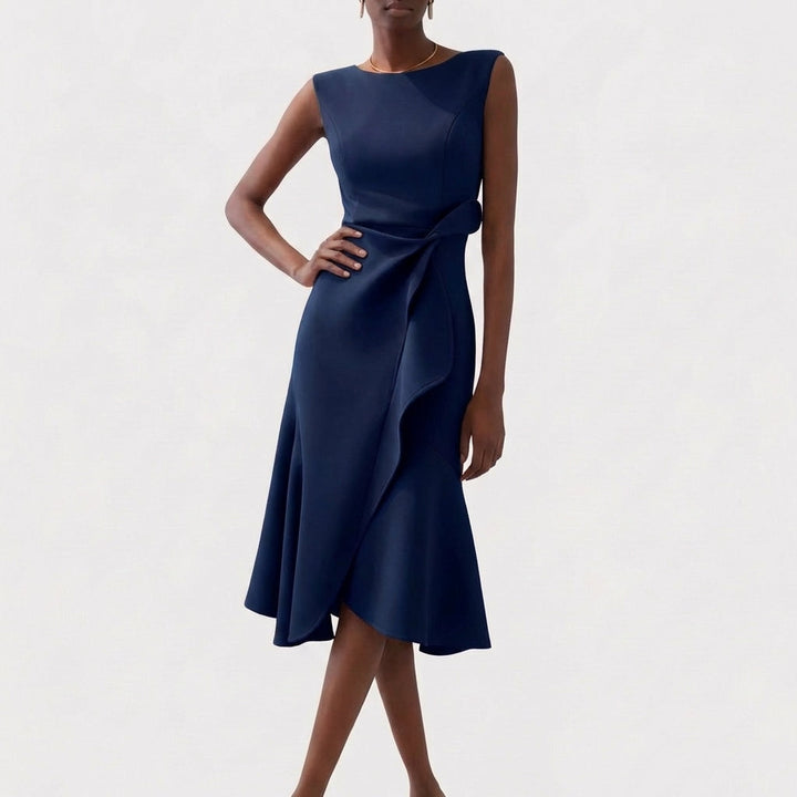 Rocío | Mujer Vestido Midi con Volante Elegante