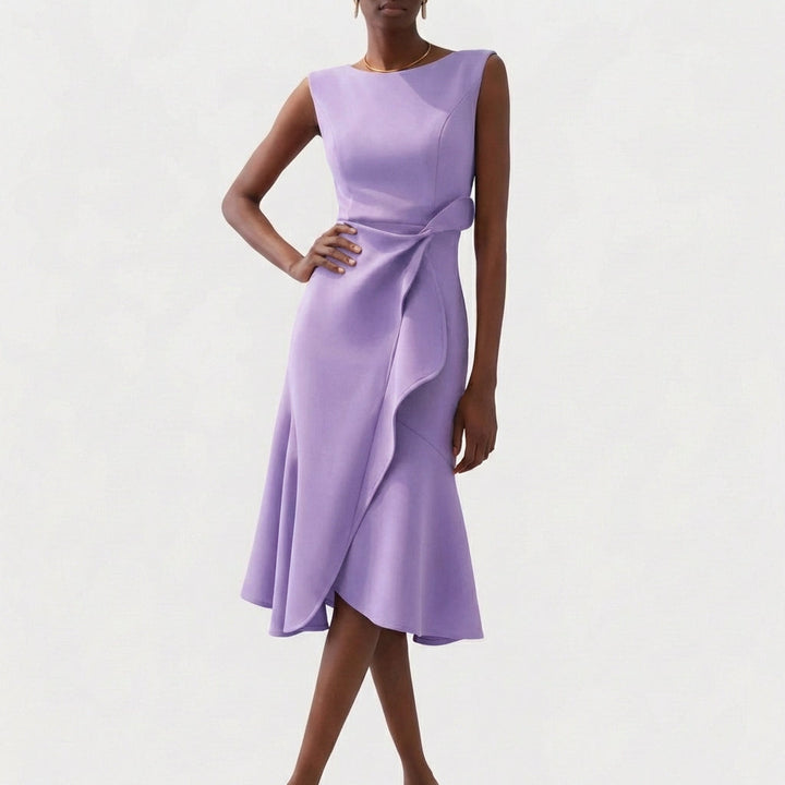 Rocío | Mujer Vestido Midi con Volante Elegante
