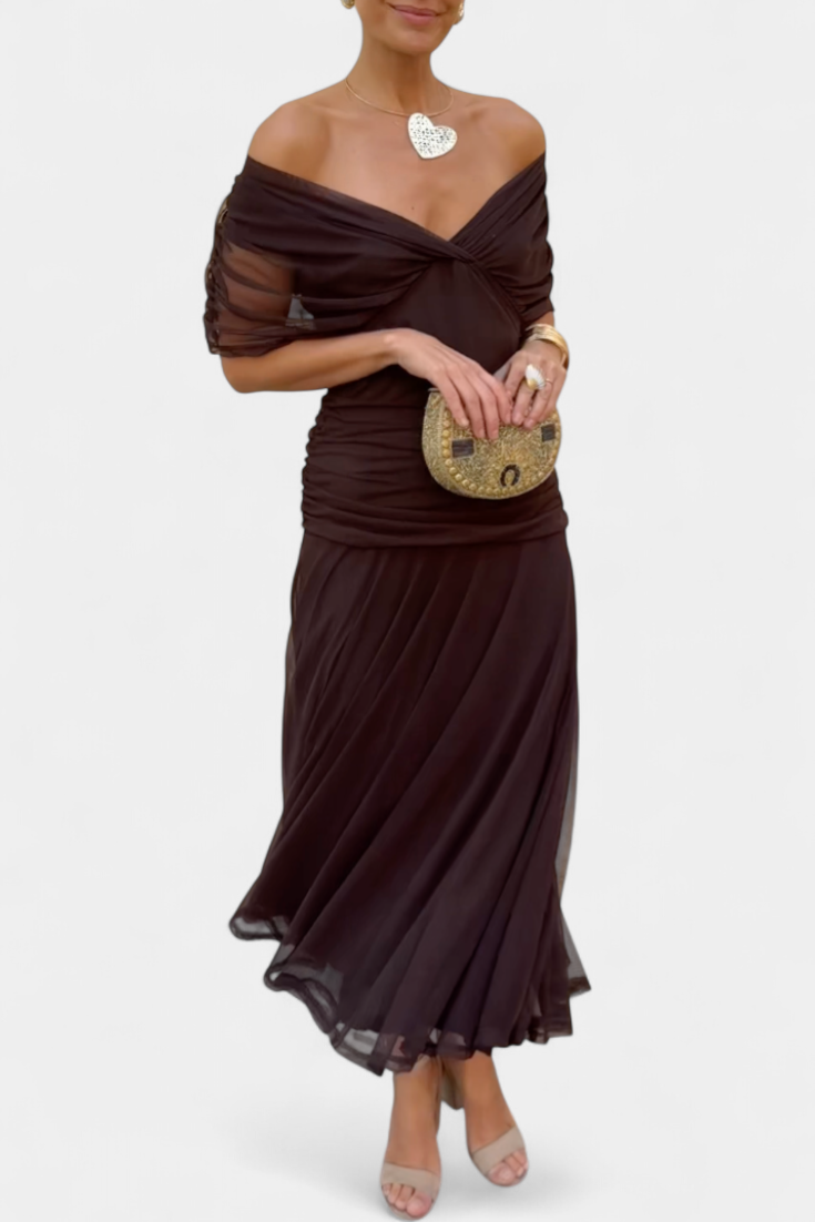 Sara | Vestido drapeado cruzado