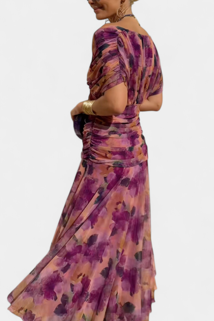 Martina | Vestido Largo Floral con Escote en V