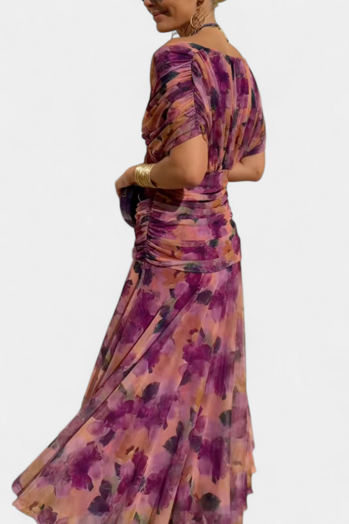 Martina | Vestido Largo Floral con Escote en V