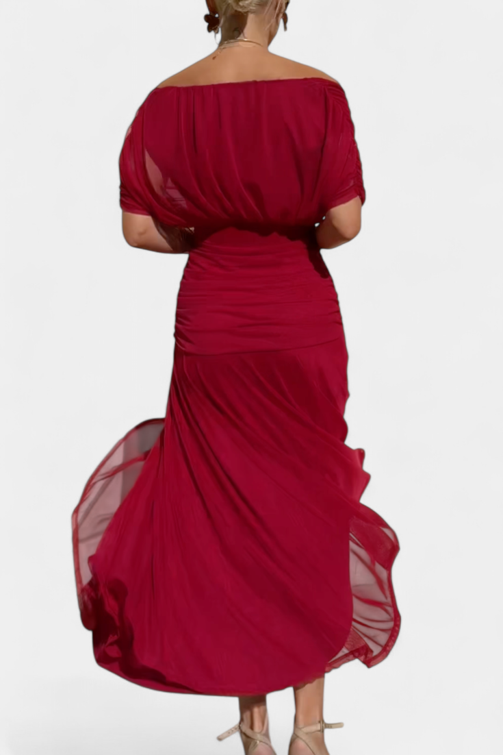 Sara | Vestido drapeado cruzado