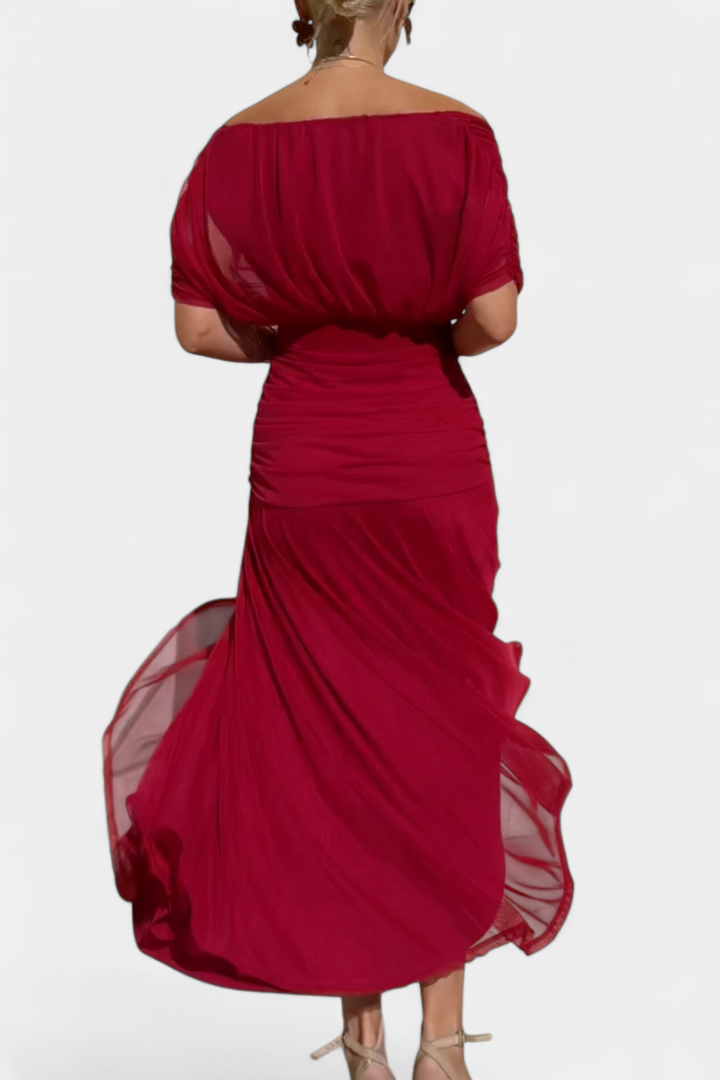 Sara | Vestido drapeado cruzado