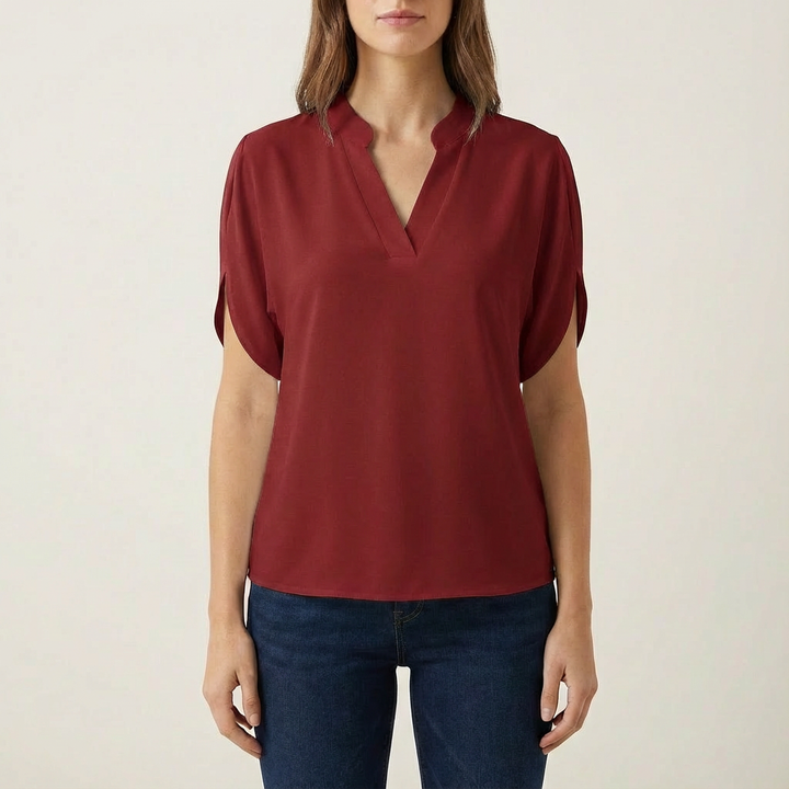 Selena | Blusa de Mujer con Cuello en V y Manga Abierta