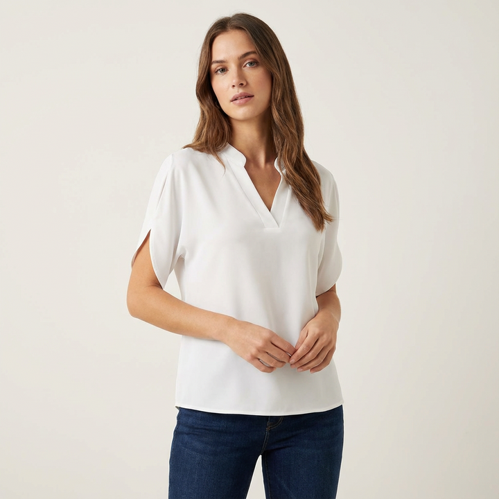 Selena | Blusa de Mujer con Cuello en V y Manga Abierta