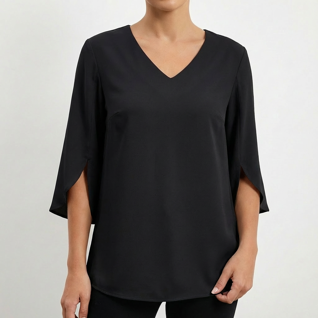 Sofia | Blusa Mujer Con Escote En V Y Manga Tres Cuartos | Casual Chic
