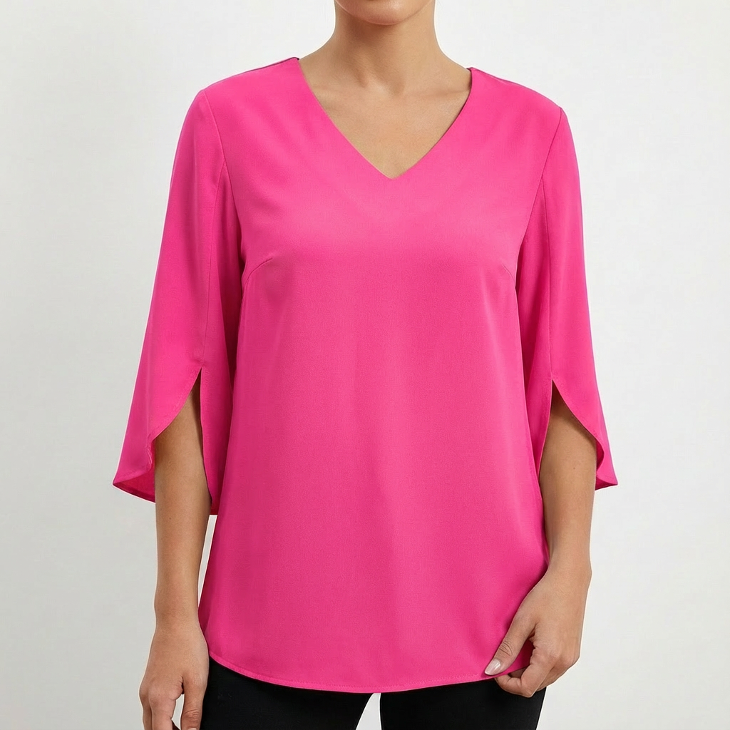 Sofia | Blusa Mujer Con Escote En V Y Manga Tres Cuartos | Casual Chic