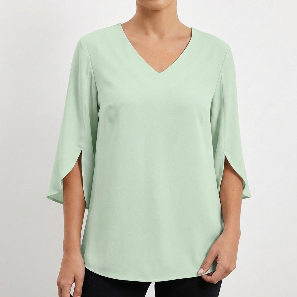 Sofia | Blusa Mujer Con Escote En V Y Manga Tres Cuartos | Casual Chic