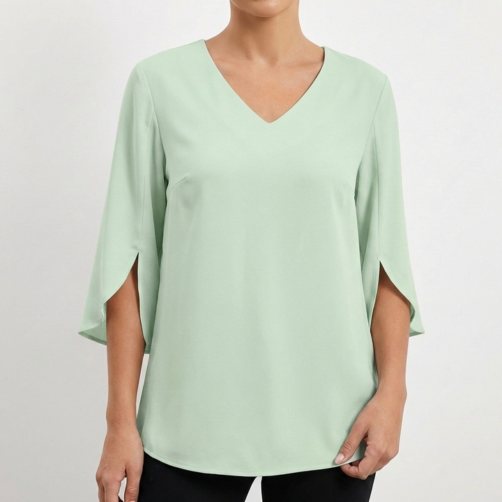 Sofia | Blusa Mujer Con Escote En V Y Manga Tres Cuartos | Casual Chic