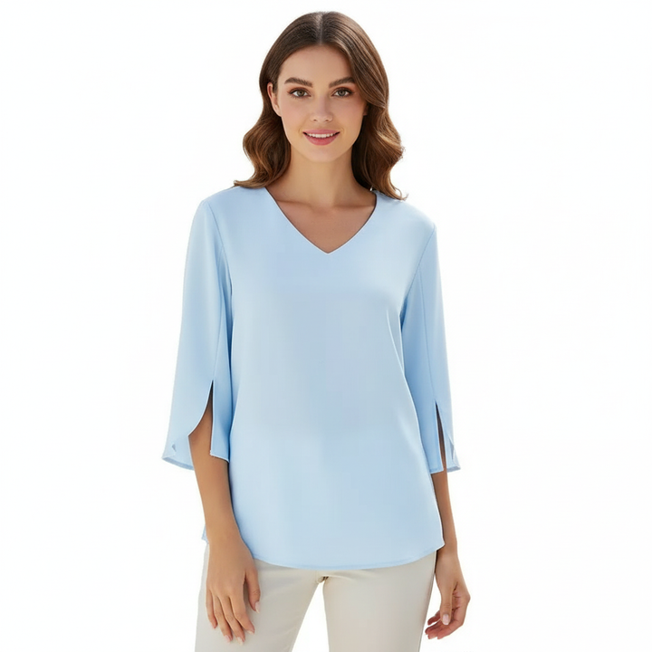 Sofia | Blusa Mujer Con Escote En V Y Manga Tres Cuartos | Casual Chic