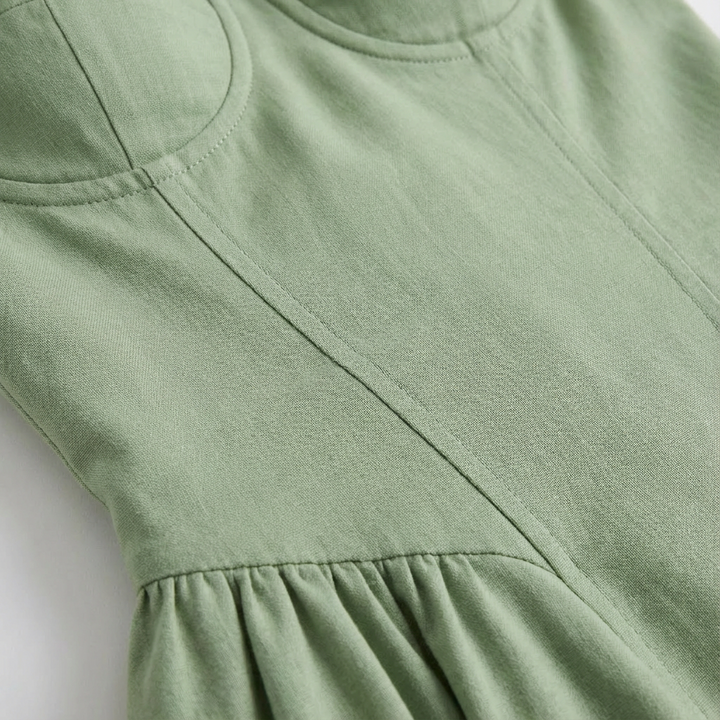 Sofia | Mujer Vestido Midi Con Corpiño Corsé Y Tirantes Finos | Romántico