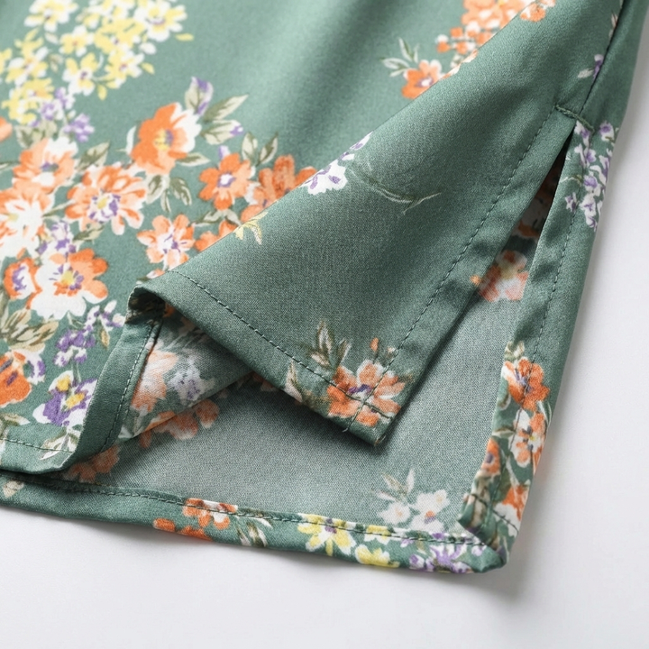 Sofia | Mujer Vestido Midi Con Estampado Floral Y Lazo Frontal | Boho