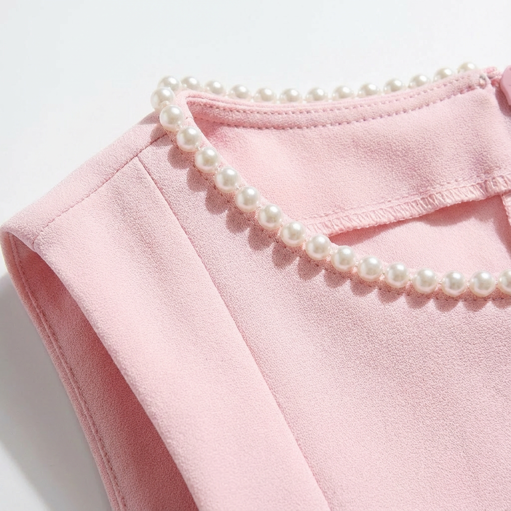 Sofia | Mujer Vestido Mini Con Ribete De Perlas Y Bolsillos | Chic