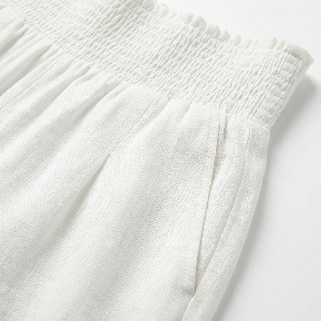 Sofia | Pantalón Palazzo Mujer Con Cintura Fruncida Y Pernera Ancha | Casual