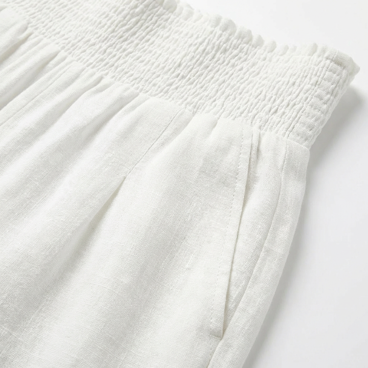 Sofia | Pantalón Palazzo Mujer Con Cintura Fruncida Y Pernera Ancha | Casual