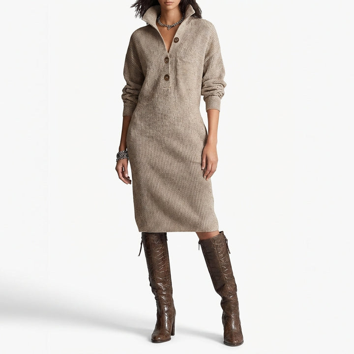 Sofía | Vestido Jersey con Botones Mujer