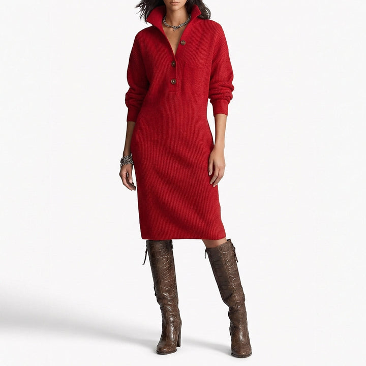 Sofía | Vestido Jersey con Botones Mujer